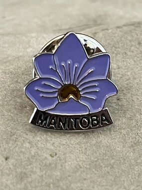 Manitoba Purple Prairie Crocus Enamel Lapel Pin